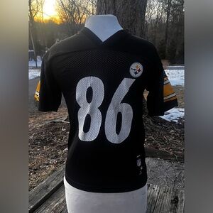 TEAM APPAREL REEBOK NFL PITTSBURGH STEELERS BLACK 86 WARD JERSEY BOYS MED 10/12
